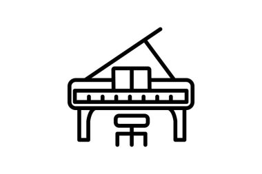 Piyano, Müzik, Müzik Enstrümanı Vektör Satırı Simgesi