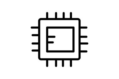 Çip, İşlemci, Aygıt Vektör Satırı Simgesi