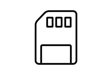 Bellek Kartı, Çip, Hafıza Vektör Satırı Simgesi