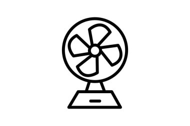 Fan, Fan, Pedestal Fan, Hava Dolaşım Vektör Hattı Simgesi