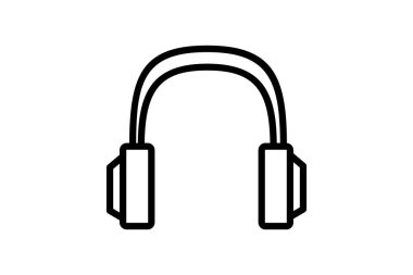 Kulaklık, Müzik, Çağrı, Eğlence Vektörü Satır Simgesi