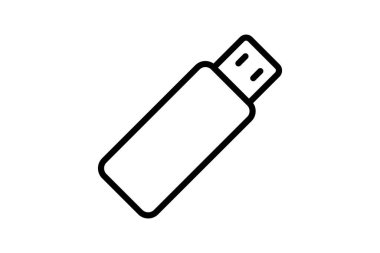 USB, Port, Connector, Depolama Vektör Satırı Simgesi