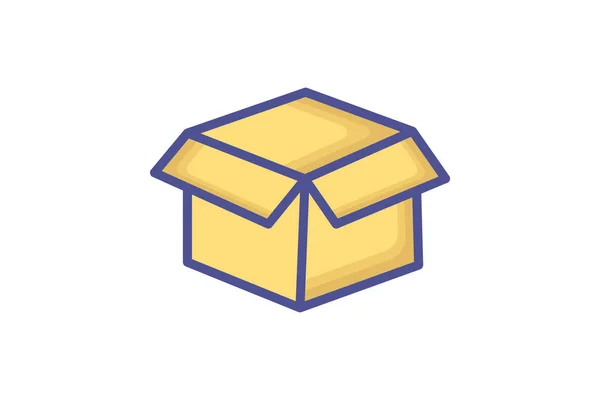 Flatshipbox Efficiënt Flat Icon Voor Box Shipping — Stockvector