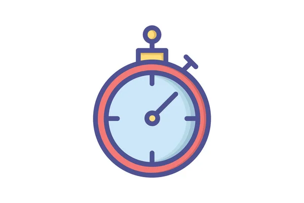 時計と時間を表すフラットアイコンのスタイリッシュなコレクション — ストックベクタ