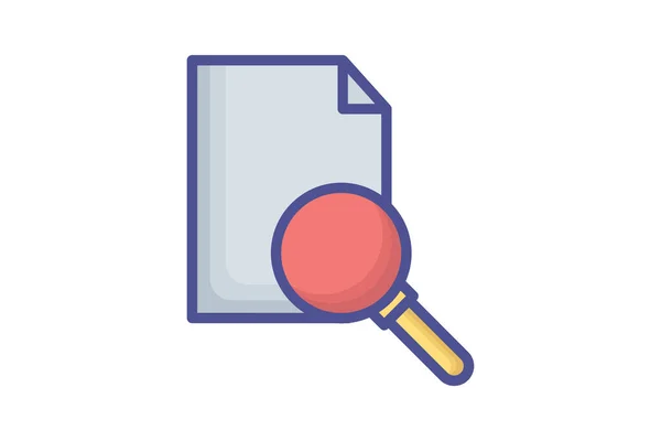 Гладкая Коллекция Плоской Иконы Поиска Организации Файлов — стоковый вектор