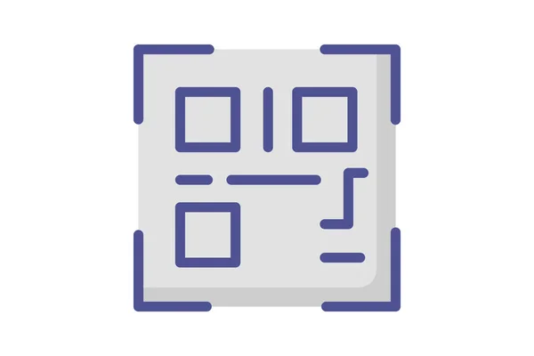 Elegantní Kolekce Plochých Ikon Pro Skenování Rozpoznávání Kódu — Stockový vektor