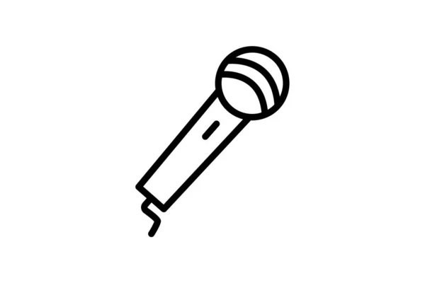 Microphone Line Color Icon — Image vectorielle