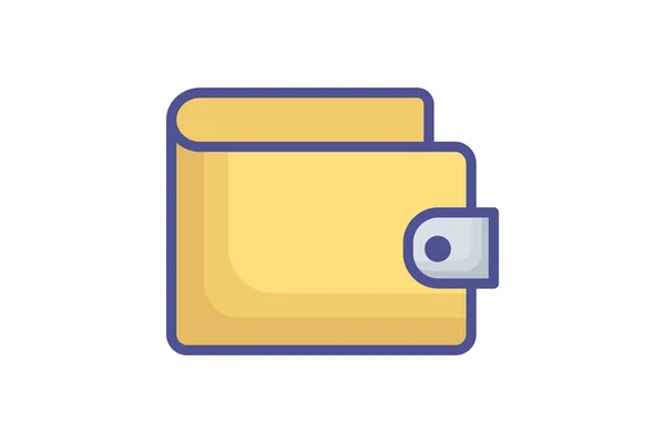 Empty Wallet Money Currency Vector Outline Filled Icon — 스톡 벡터