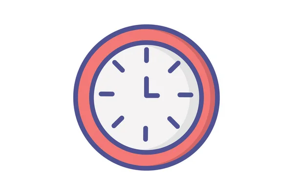Time Clock Schedule Vector Outline Filled Icon — Vetor de Stock