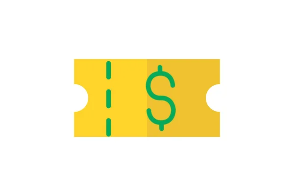 Money Tag Ticket Vector Flat Icon — Vetor de Stock