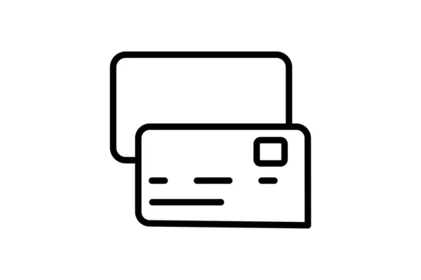 Debit Card Credit Card Atm Card Vector Line Icon — 스톡 벡터