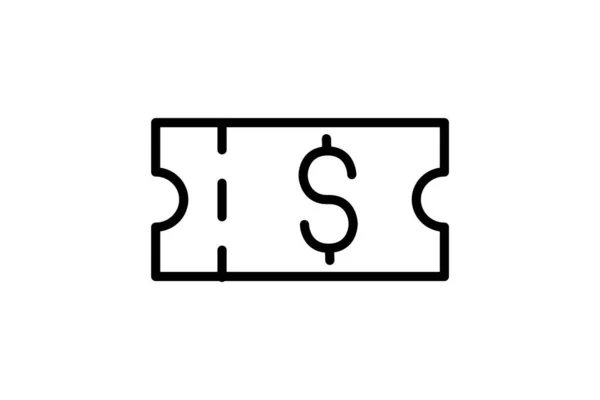 Money Tag Ticket Vector Line Icon — Stok Vektör