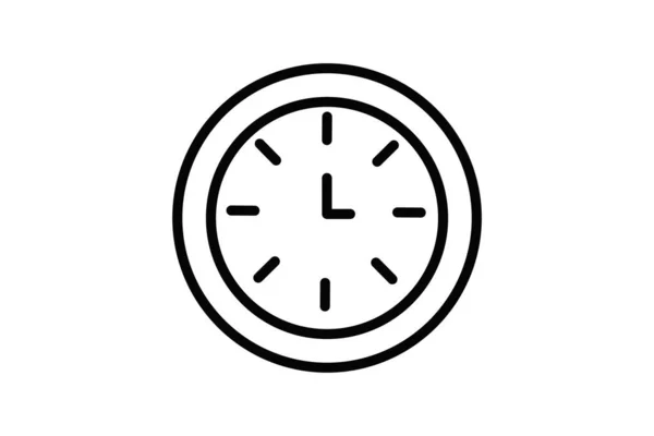 Time Clock Schedule Vector Line Icon — 스톡 벡터