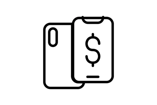 Phone Price Buy Phone Smart Phone Vector Line Icon — Vetor de Stock