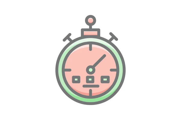 Timer Stopwatch Countdown Vector Awesome Fill Icon — 스톡 벡터