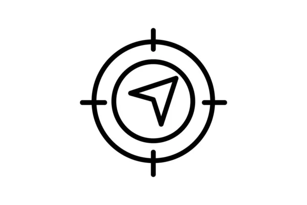 Navigation Compass Vector Line Icon — 스톡 벡터