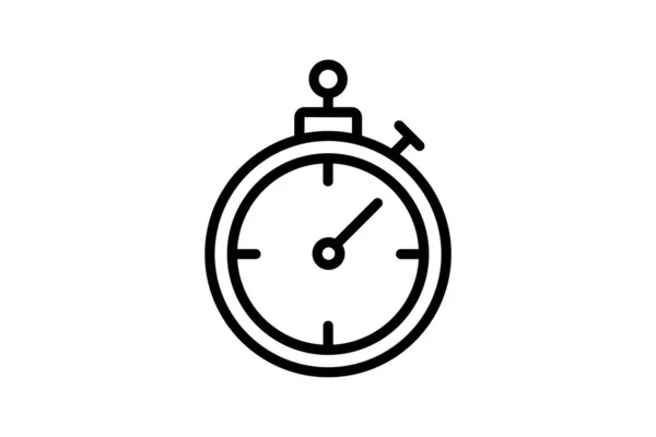 Timer Stopwatch Countdown Vector Line Icon — Vetor de Stock