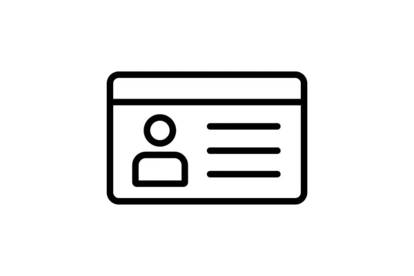 User Card Profile Employee Card Vector Line Icon — Archivo Imágenes Vectoriales