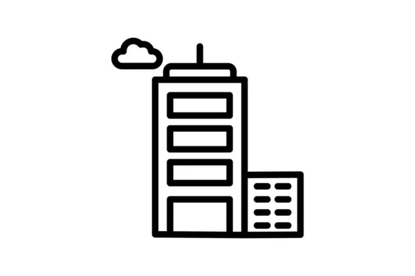 Building Office Unit Warehouse Vector Line Icon — Stockvektor