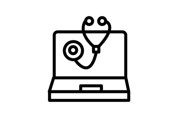 Online Medische Dienst Medische Vector Line Icon — Stockvector