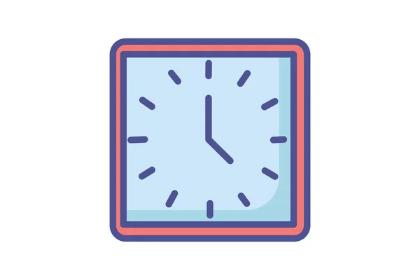 Horloge Heure Schéma Vectoriel Horaire Icône Remplie — Image vectorielle
