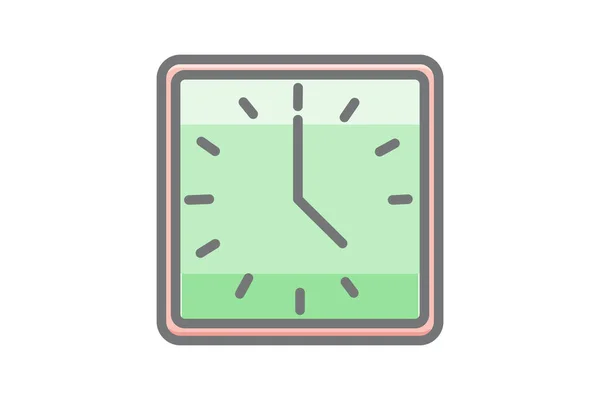 Horloge Heure Horaire Vecteur Impressionnant Icône Remplissage — Image vectorielle