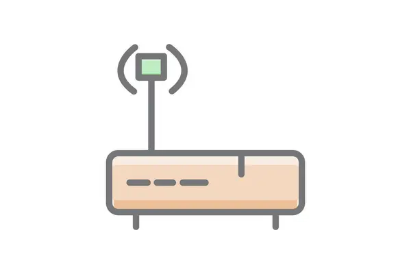 Routeur Réseau Wifi Internet Vector Awesome Fill Icon — Image vectorielle