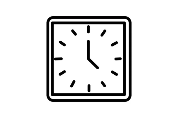 Relógio Tempo Programação Vector Line Ícone —  Vetores de Stock