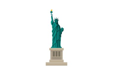 Statue of Liberty Icon in Flat Design clipart