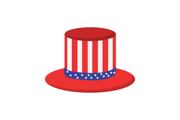Usa Top Hat Icon Flat Design — Stock Vector