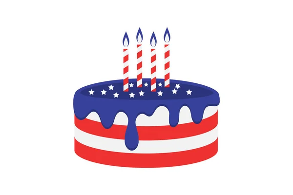 Usa Cake Icon Flat Design — стоковий вектор