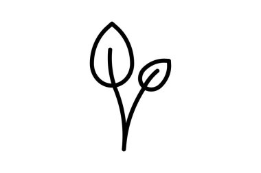 Egzotik Yaprak, Tropikal Yaprak, Bahçe Vektör Çizgisi Simgesi