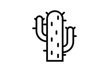 Çöl esinlenilmiş bitki, kaktüs taşıyıcı çizgisi simgesi