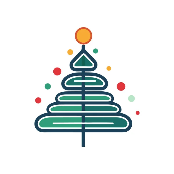 Magische Momente Green Christmas Tree Icon — Stockvektor