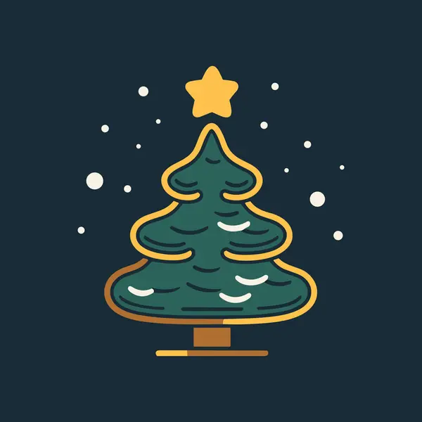 Elegância Encantadora Ícone Árvore Natal Verde —  Vetores de Stock