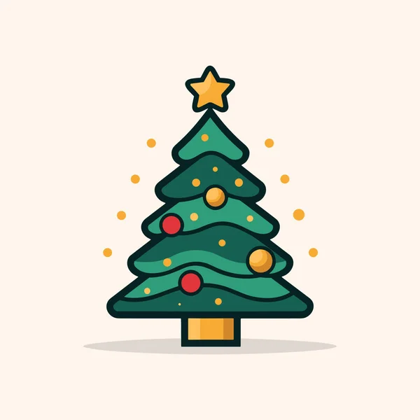 Encantadora Floresta Verde Ícone Árvore Natal —  Vetores de Stock