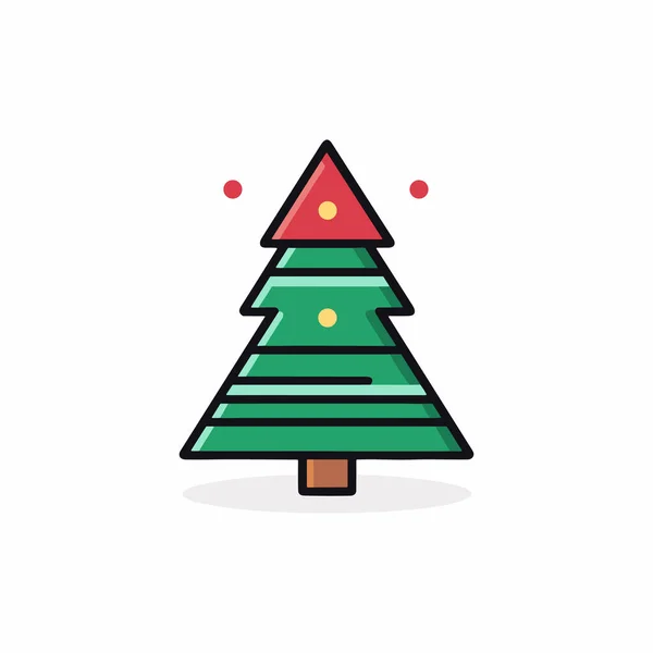 Parlayan Gelenek Yeşil Noel Ağacı Simgesi — Stok Vektör