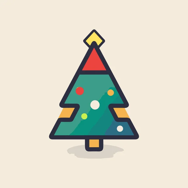 Strahlende Verjüngung Green Christmas Tree Icon — Stockvektor