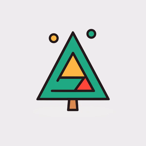 Sérénité Dans Vert Vert Arbre Noël Icône — Image vectorielle