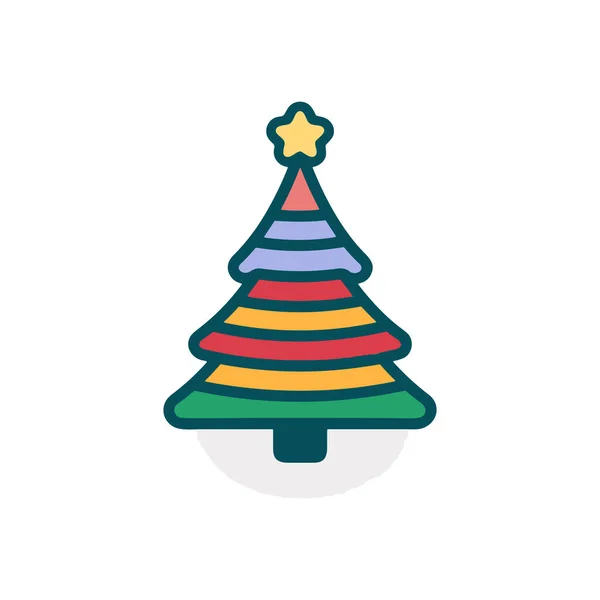 Skurrile Wonderland Green Christmas Tree Icon — Stockvektor