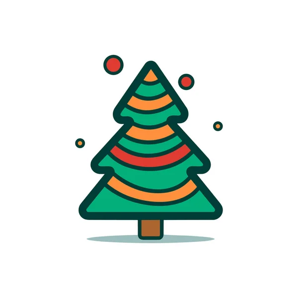Evergreen Esplendor Verde Árbol Navidad Icono — Vector de stock