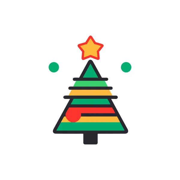 Whimsical Greens Green Christmas Tree Icon — Stock Vector
