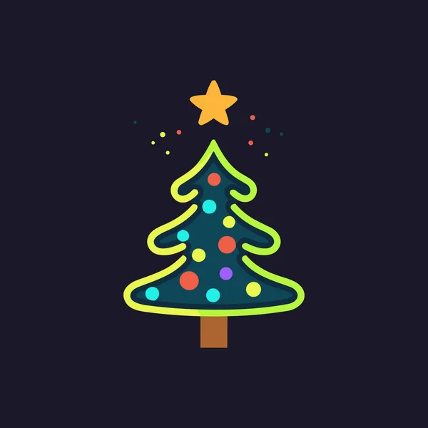 Strahlend Kieferngrüner Weihnachtsbaum — Stockvektor