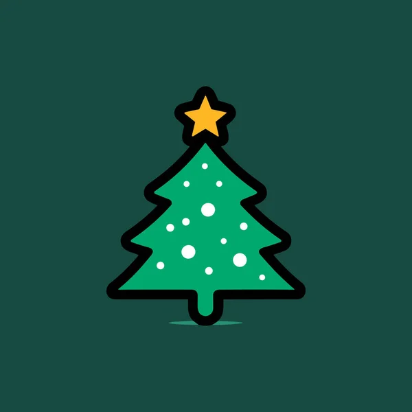 Tuhaf Firavun Yeşil Noel Ağacı Simgesi — Stok Vektör
