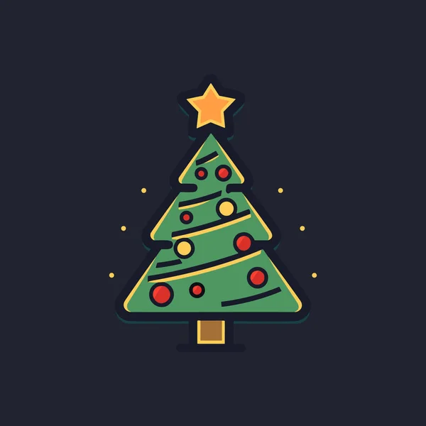 Evergreen Splendor Green Christmas Tree Icon — Stock Vector