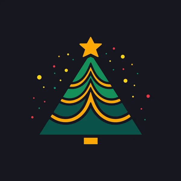 Icono Del Árbol Navidad Verde Picea Vibrante — Archivo Imágenes Vectoriales