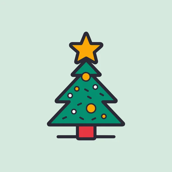 Smaragdgrüne Weihnachtsbaum Ikone — Stockvektor