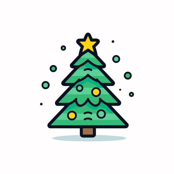 Jubilant Pine Ícone Árvore Natal Verde —  Vetores de Stock