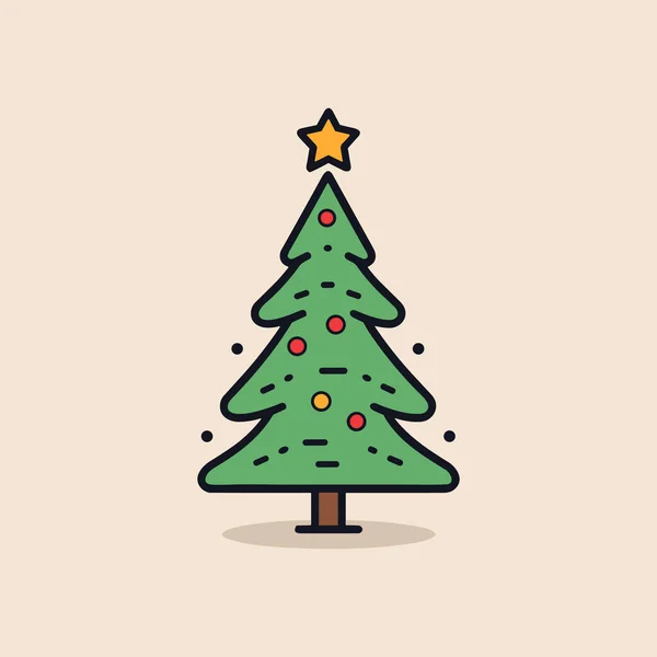 Skurrile Wonderland Green Christmas Tree Icon — Stockvektor