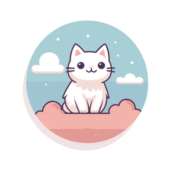 カラフルなウィスカの不思議かわいいカラフルな猫のアイコン — ストックベクタ